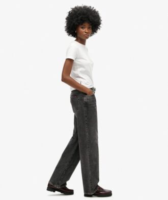 Jeans taille moyenne à jambes larges