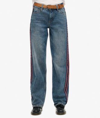 Jeans taille moyenne à jambes larges