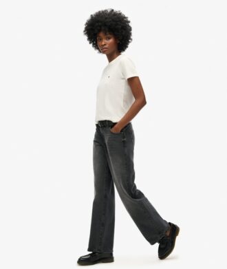 Jeans taille moyenne à jambes larges