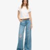 Jeans évasé à jambes larges et ourlet brut Jeans évasé à jambes larges et ourlet brut