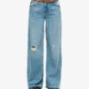 Jeans évasé à jambes larges et ourlet brut Jeans évasé à jambes larges et ourlet brut