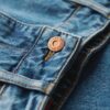 Jeans évasé à jambes larges et ourlet brut Jeans évasé à jambes larges et ourlet brut