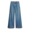 Jeans évasé à jambes larges et ourlet brut Jeans évasé à jambes larges et ourlet brut