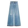 Jeans évasé à jambes larges et ourlet brut Jeans évasé à jambes larges et ourlet brut