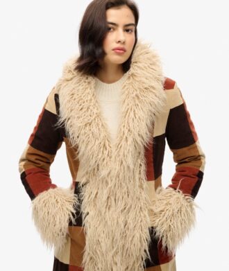 Long manteau afghan en patchwork