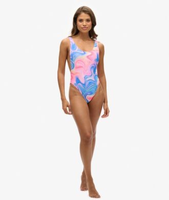 Maillot de bain dos nu imprimé