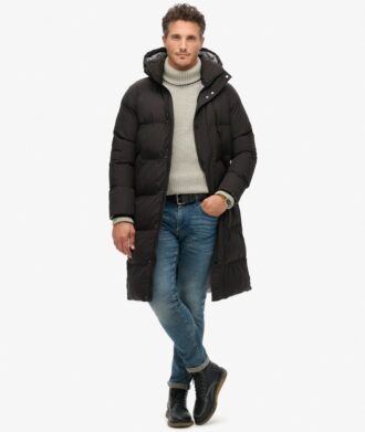 Manteau long à capuche Puffer