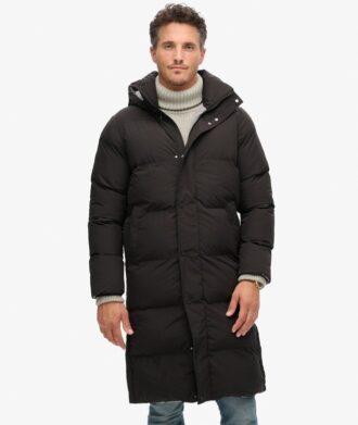Manteau long à capuche Puffer