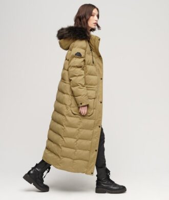 Manteau long Hooded en fausse fourrure