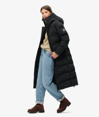 Manteau long matelassé City Chevron