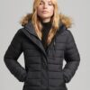 Manteau matelassé long à capuche en fausse fourrure Manteau matelassé long à capuche en fausse fourrure