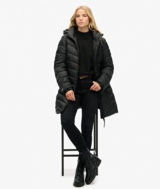 Manteau matelassé mi-long Fuji à capuche