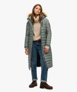 Manteau Puffer long à capuche Fuji