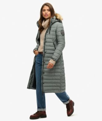 Manteau Puffer long à capuche Fuji