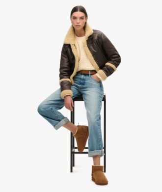 Mini-bottes en daim et sherpa