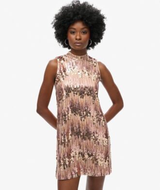 Mini-robe A-Line à paillettes