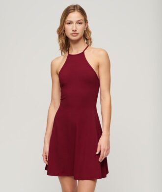 Mini-robe ajustée et évasée en jersey