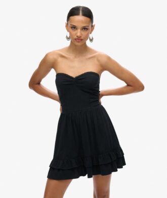 Mini-robe bandeau en dentelle style années 50