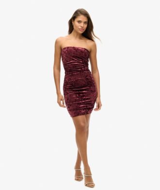 Mini-robe bandeau en velours