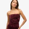 Mini-robe bandeau en velours Mini-robe bandeau en velours