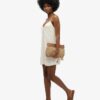 Mini-robe caraco en tissu texturé Mini-robe caraco en tissu texturé