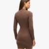 Mini-robe en jersey à col haut et manches longues Mini-robe en jersey à col haut et manches longues