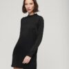 Mini-robe en satin à col montant Mini-robe en satin à col montant