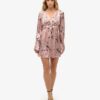 Mini-robe jacquard à manches évasées Mini-robe jacquard à manches évasées