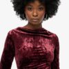 Mini-robe à manches longues en velours