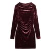 Mini-robe à manches longues en velours
