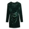 Mini-robe à manches longues en velours
