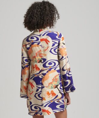 Mini-robe à manches longues imprimée