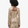 Mini-robe à manches longues imprimée et pailletée