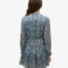 Mini-robe à manches longues imprimée métallisée