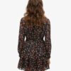 Mini-robe à manches longues imprimée métallisée