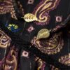 Mini-robe à manches longues imprimée métallisée