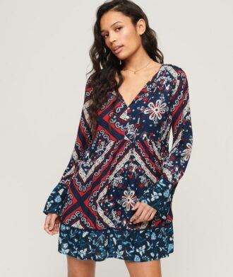 Mini-robe à manches évasées style années 60