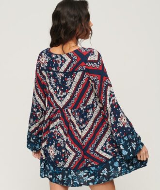 Mini-robe à manches évasées style années 60