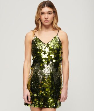 Mini-robe à paillettes disco