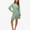 Mini-robe portefeuille à manches longues imprimée