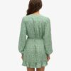 Mini-robe portefeuille à manches longues imprimée