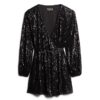 Mini-robe portefeuille à paillettes Mini-robe portefeuille à paillettes