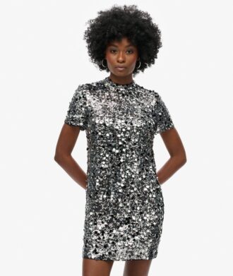 Mini-robe t-shirt à paillettes