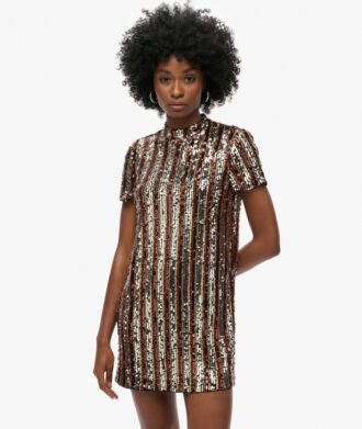 Mini-robe t-shirt à paillettes