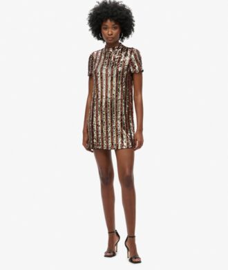Mini-robe t-shirt à paillettes