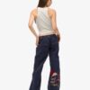 Pantalon cargo brodé à taille basse