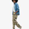 Pantalon cargo droit taille basse
