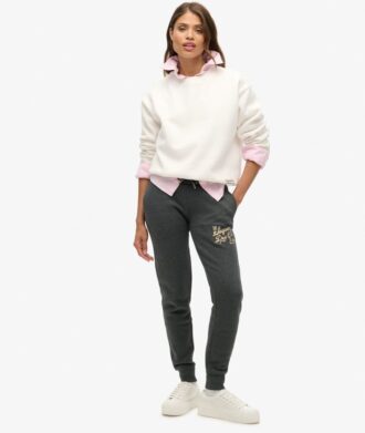 Pantalon de jogging slim avec logo métallisé de luxe