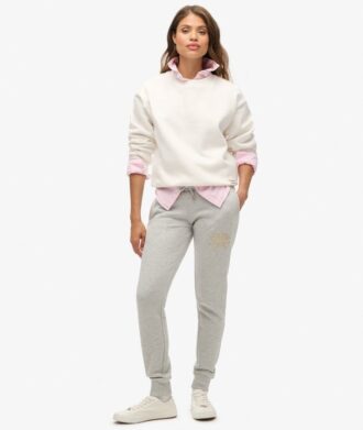 Pantalon de jogging slim avec logo métallisé de luxe