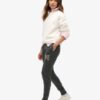 Pantalon de jogging slim avec logo métallisé de luxe Pantalon de jogging slim avec logo métallisé de luxe